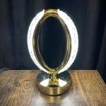 Luxury Gold-Plated Side Table Lamp with Multicolor Lighting